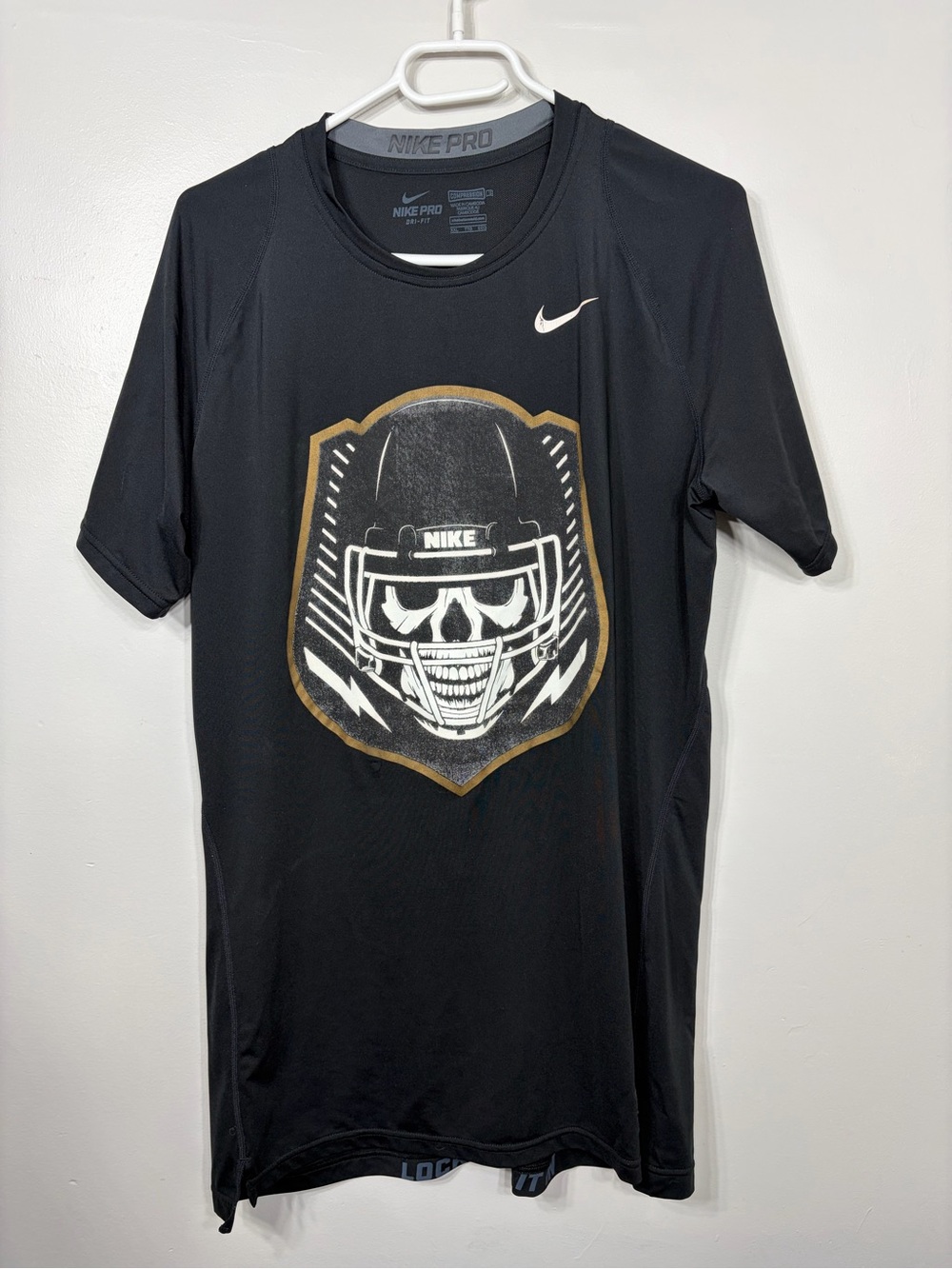 Nike Pro Dri-FIT Compression Football Skull Graphic Shirt XXL
